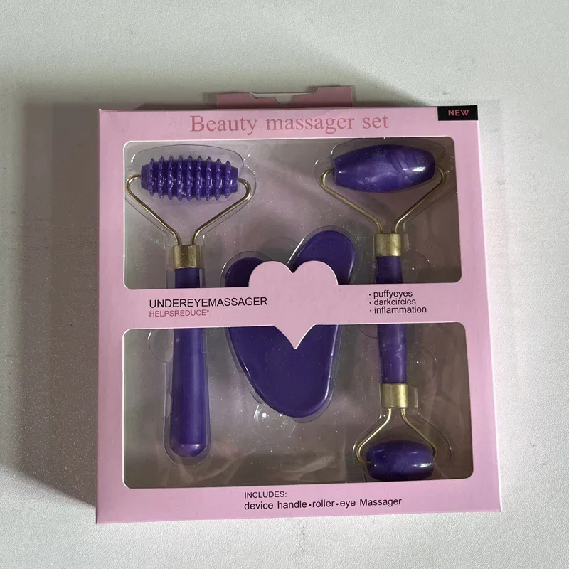 1박스 페이스 마사지 롤러 괄사 보드 레진 스크래퍼 주름 제거 마사지 롤러 얼굴 리프팅 바디 슬림 스킨 케어 세트