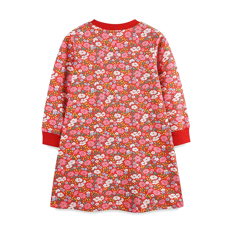 Little maven Christmas Girls Costumes Autumn Girls Long Sleeves Dress Santa Claus Casual Children Casual Dress Cotton