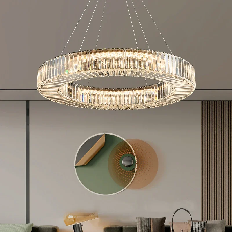 Luxury Diamond Modern LED Crystal Chandelier Hanging Lamps Gold Metal Lighting Fixture for Living Room Bedroom  Pendant Lights