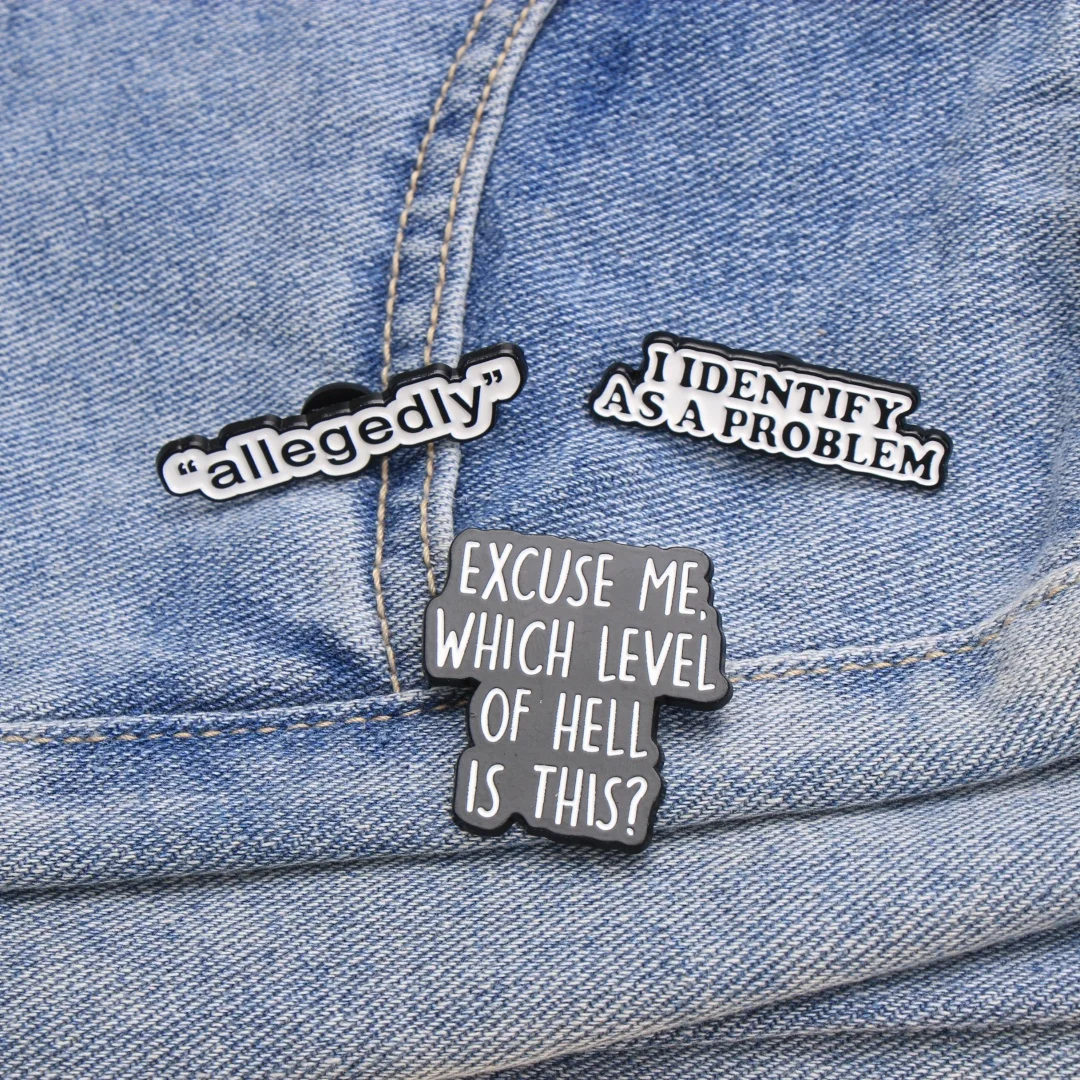 Funny Hell Level & Problem ID Enamel Pins - Cartoon Punk Lapel Badges for Backpack DIY Gift