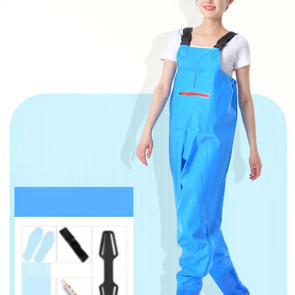 Unisex Waterproof Wading Suit Fishing Pants Durable PVC Rainwear For River Hiking Beach Sand Play Portable Outdoor Gear