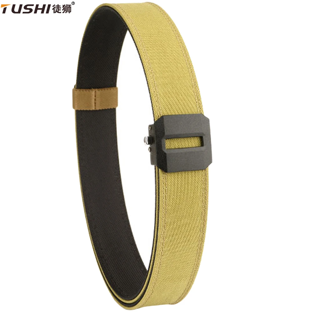 

TUSHI 3.8CM Double-Layer Reinforced Automatic Buckle Training Quick Hanging Pistol Belt Mens Nylon Outdoor Leisure Tactical Belt