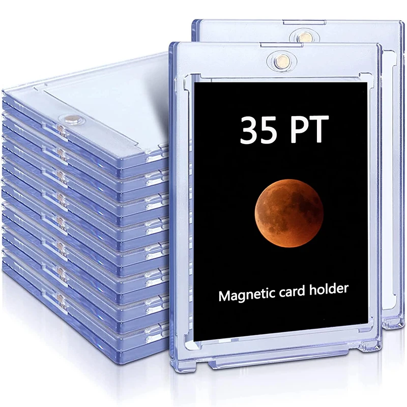 1Pcs 35PT Magnetic Cards Holder For Football Baseball Sports Star Card Acrylic Trading Sleeves Clear Playing Kids Gift