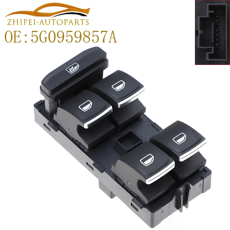 5G0959857A Power Window Switch Control Button Car For Volkswagen Golf Mk7 Passat B8 Tiguan Touran 2014 2015 2016 2017 2018