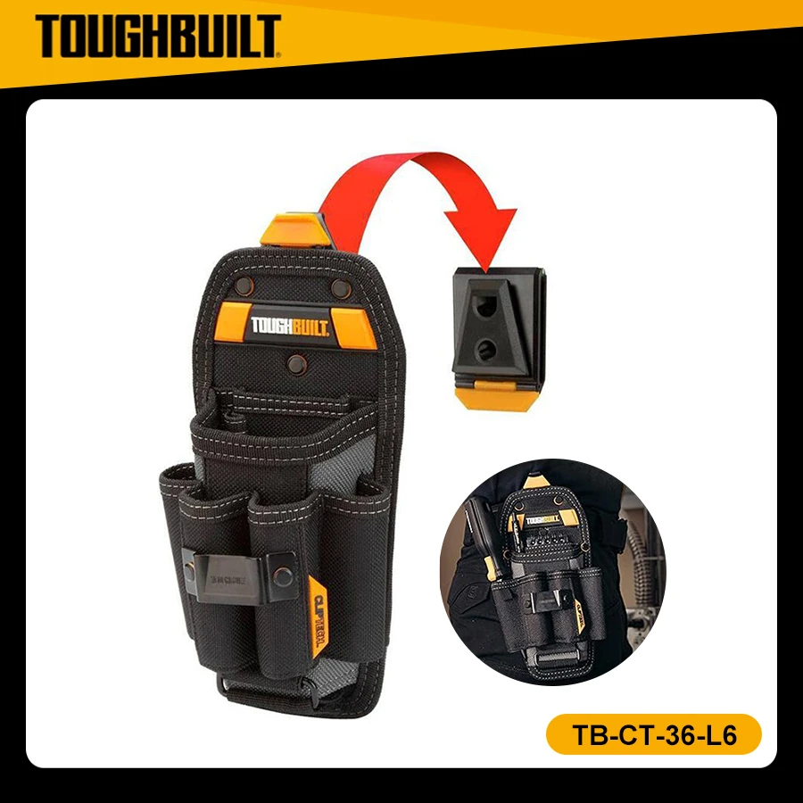 

TOUGHBUILT TB-CT-36-L6 Technician 6-Pocket Pouch - Large Multi-functional Tool Bag with 6 Pockets Power Tool Accessories worx