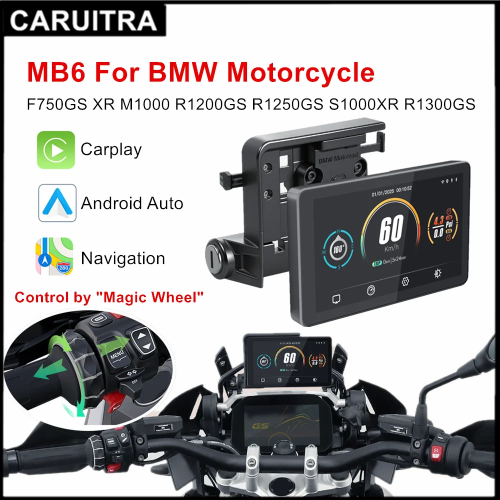 

6 "специально для BMW R1200GS R1250GS R1300GS мотоцикла беспроводной CarPlay Android Auto портативный цифровой навигационный экран приборной панели