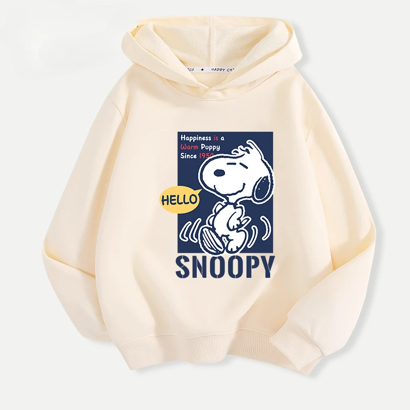 Autumn and Winter Handsome and cute Snoopy Cartoon Anime periphery Boys and girls hoodies Fashion Trend Children clothing hoodie