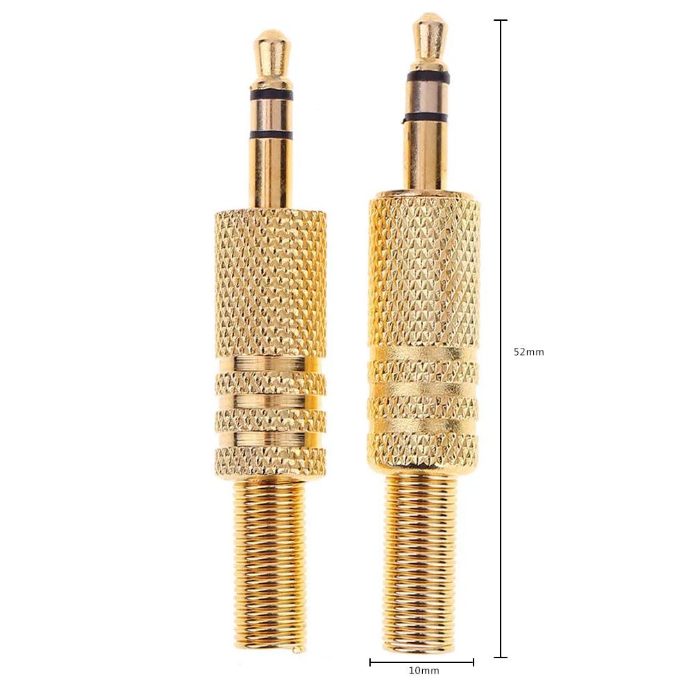 2개 스테레오 3.5mm 1/8인치 헤드폰 이어폰 DIY 오디오 잭 플러그 커넥터