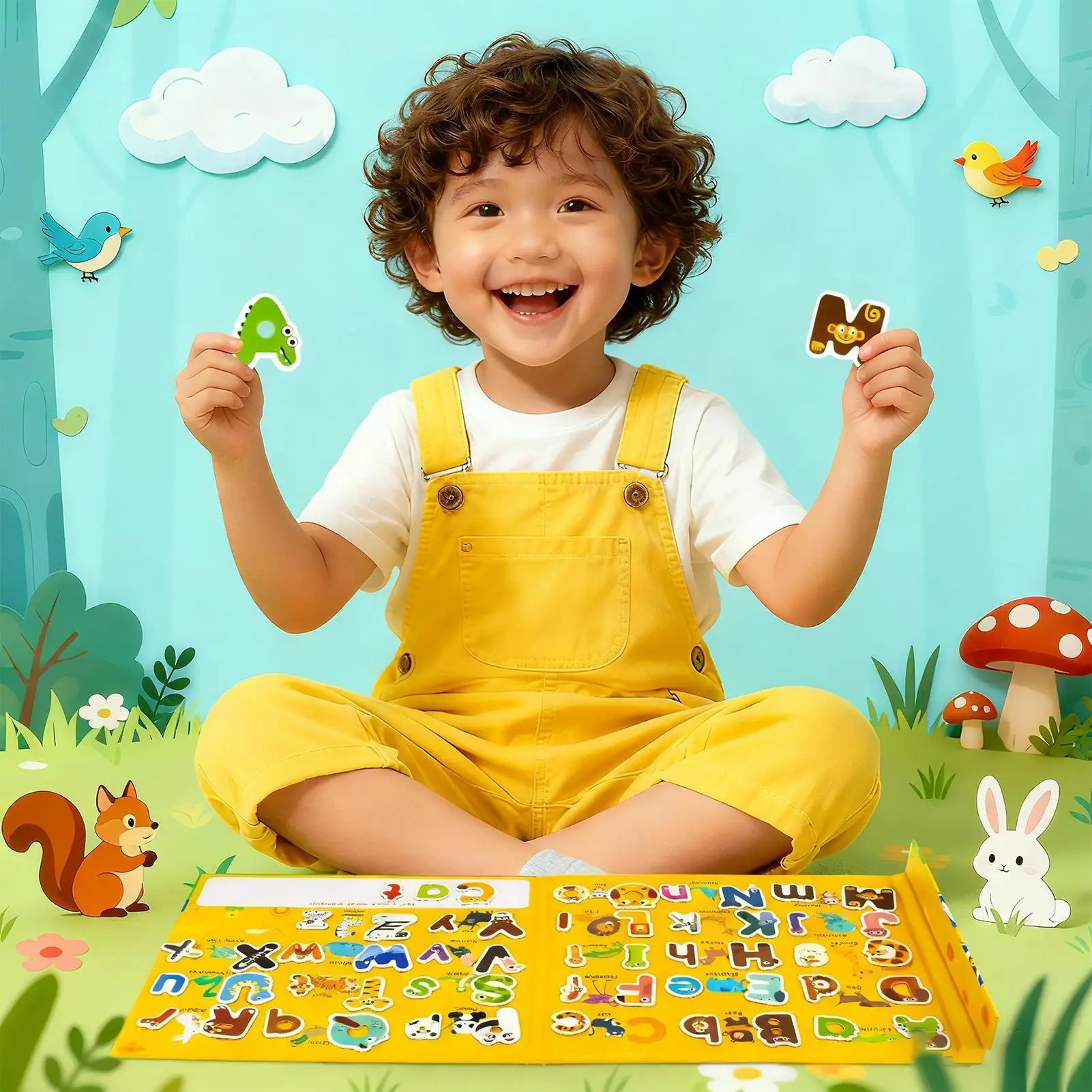 Imanes del alfabeto, juguetes preescolares de animales, imanes del alfabeto para nevera para niños de 3 años, pizarra blanca para el hogar, escuela y aula