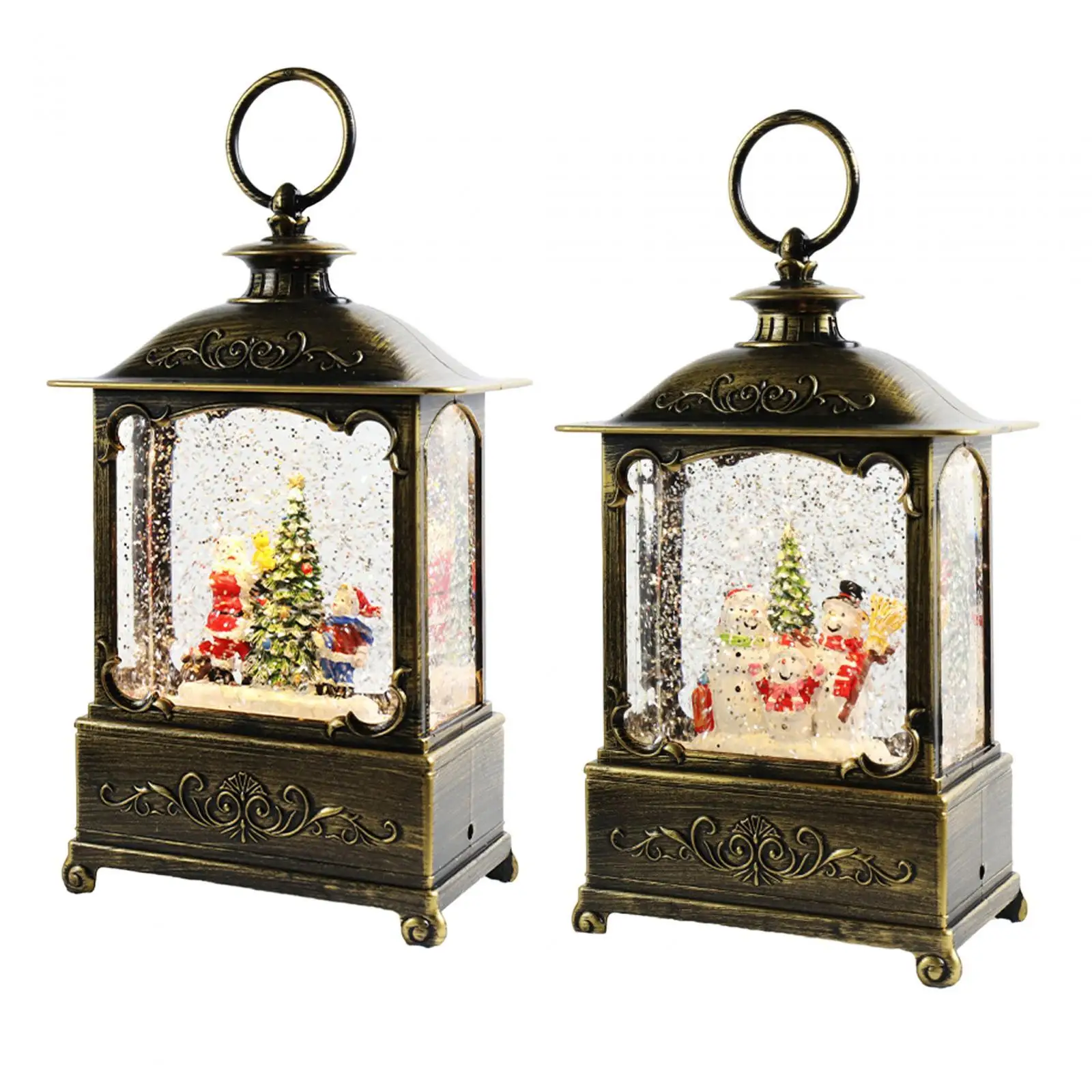 Glittering Christmas Music Box Lantern Christmas Ornament for Indoor Wedding