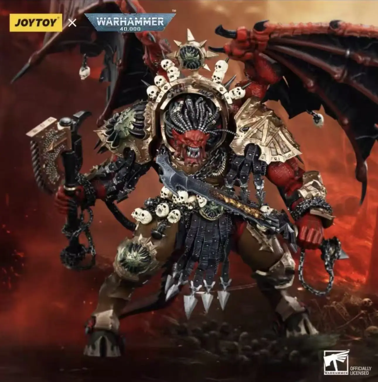 JOYTOY Dark Source Warhammer 40K World Eaters - Angron، Daemon Primarch (1/18 مقياس)