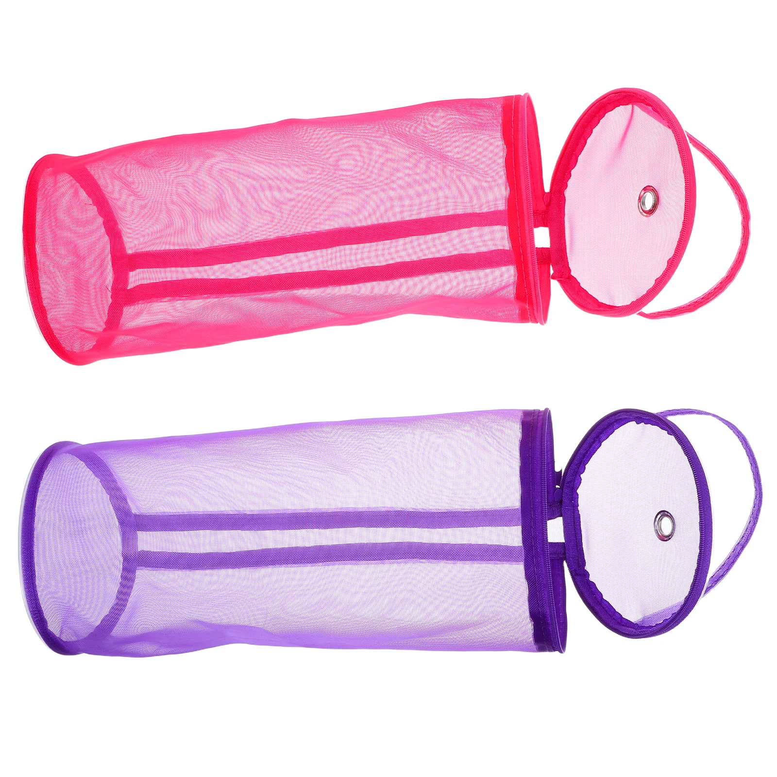 

2Pcs Yarn Storage Bag Round Mesh Crochet Holder Portable Knitting Thread Organizer Carrying Basket Yarn Storage Bag Round