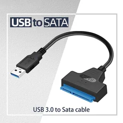 For 2.5 inch Hard Drive HDD/SSD Data Transfer SATA to USB 3.0 Adapter Cable, External Hard Drive Converter Support UASP (Black)