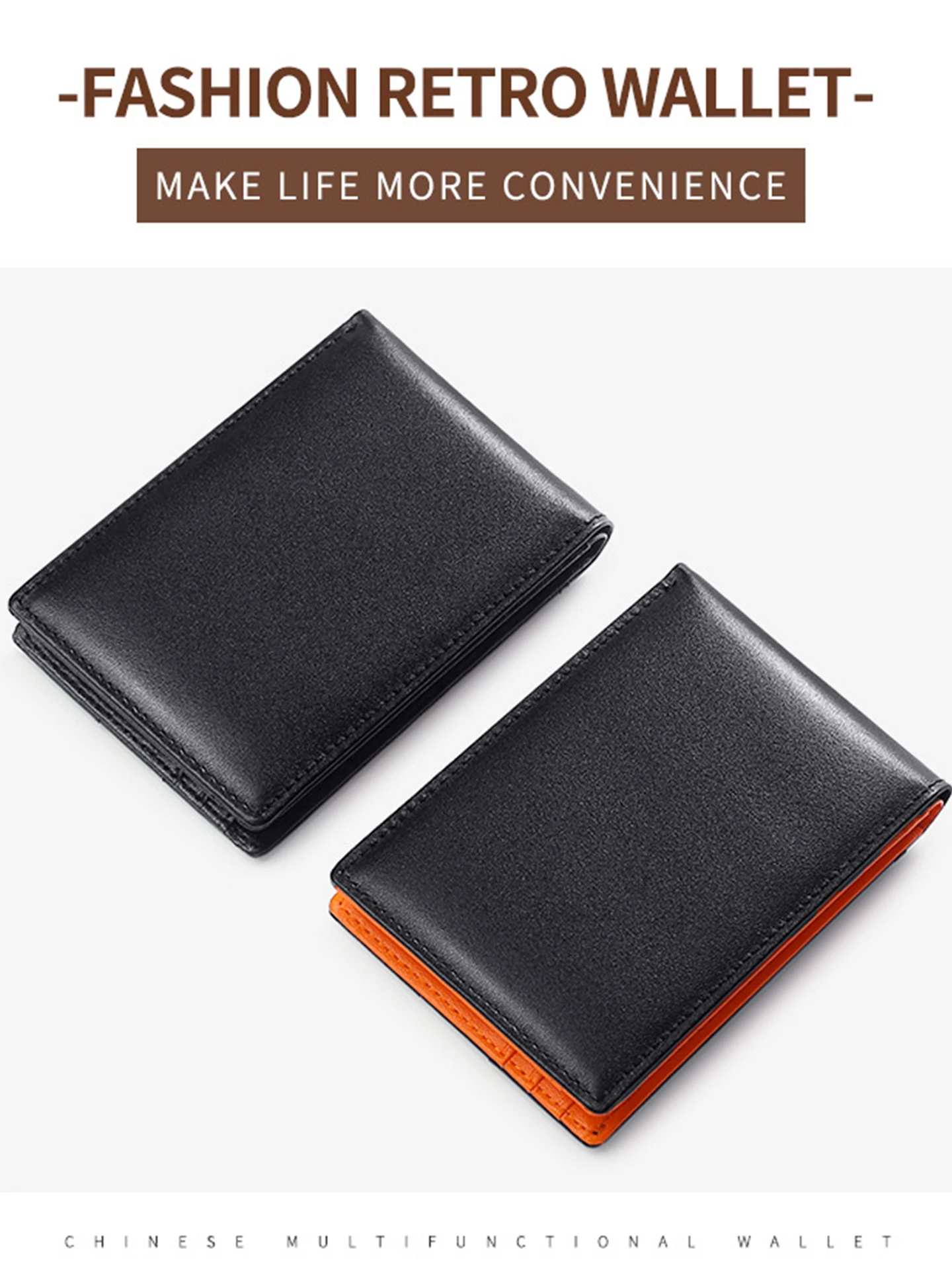 

Тонкий легкий кожаный кошелек для мужчин с несколькими отделениями для карт, защитой от краж, деловой стиль, компактный размер, из натуральной кожи высшего качества, клатч