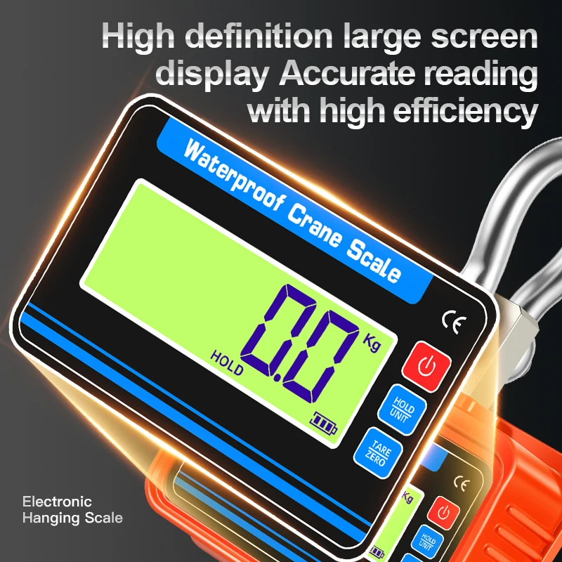 3000kg Waterproof Crane Scale LCD Display Electronic Hanging Scales Remote Control Heavy Duty Alloy Steel Hook Weight Balance 3T