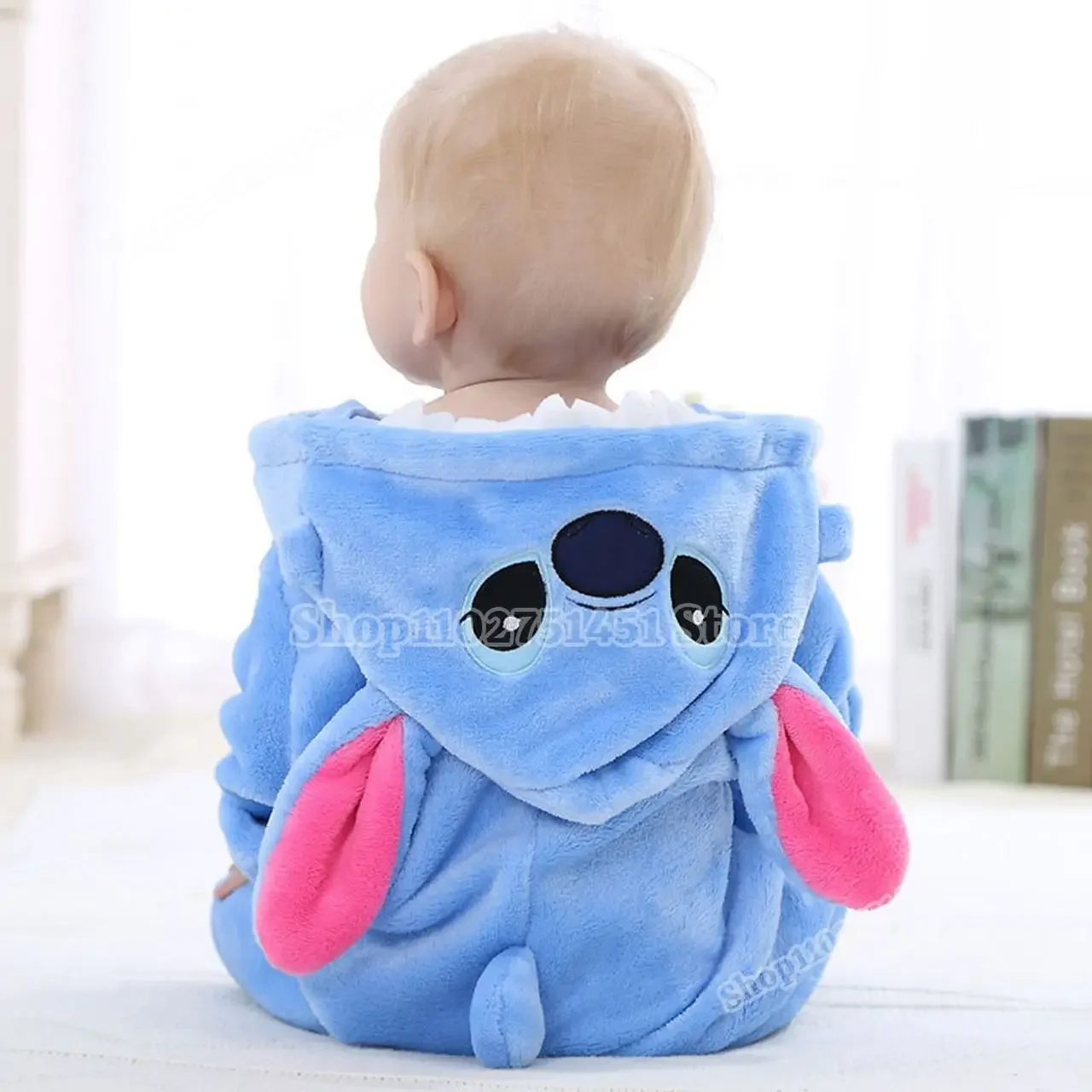 Disney Stitch Rompers Suit Kids Bodysuits Cartoon Pajamas Cosplay Halloween Children\'s Clothing Warm Toddler Baby Clothes Cute