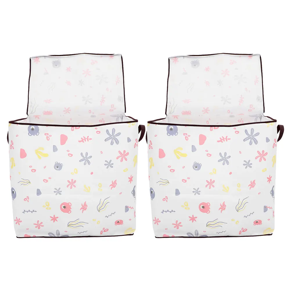 

2pcs Large Capacity Quilt Storage Bag Zipper Clothes Organizer Bedding Storage Bin Space Saving Blanket Bag Household Moving