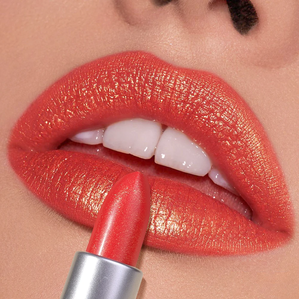 Lasting Glitter Lipstick Waterproof Nude Lips Makeup Moisturizing Lip Gloss Pearlescent Shiny Lip Tint Korean Makeup Cosmetics