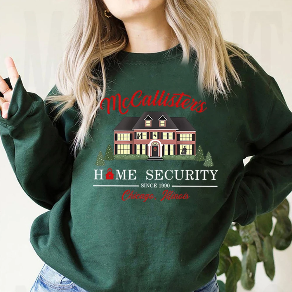 McCallister\'s Home Security Sweatshirt Home Alone Christmas Movie Hoodie Kevin McCallister Battle Plan Sweater Funny Xmas Tops