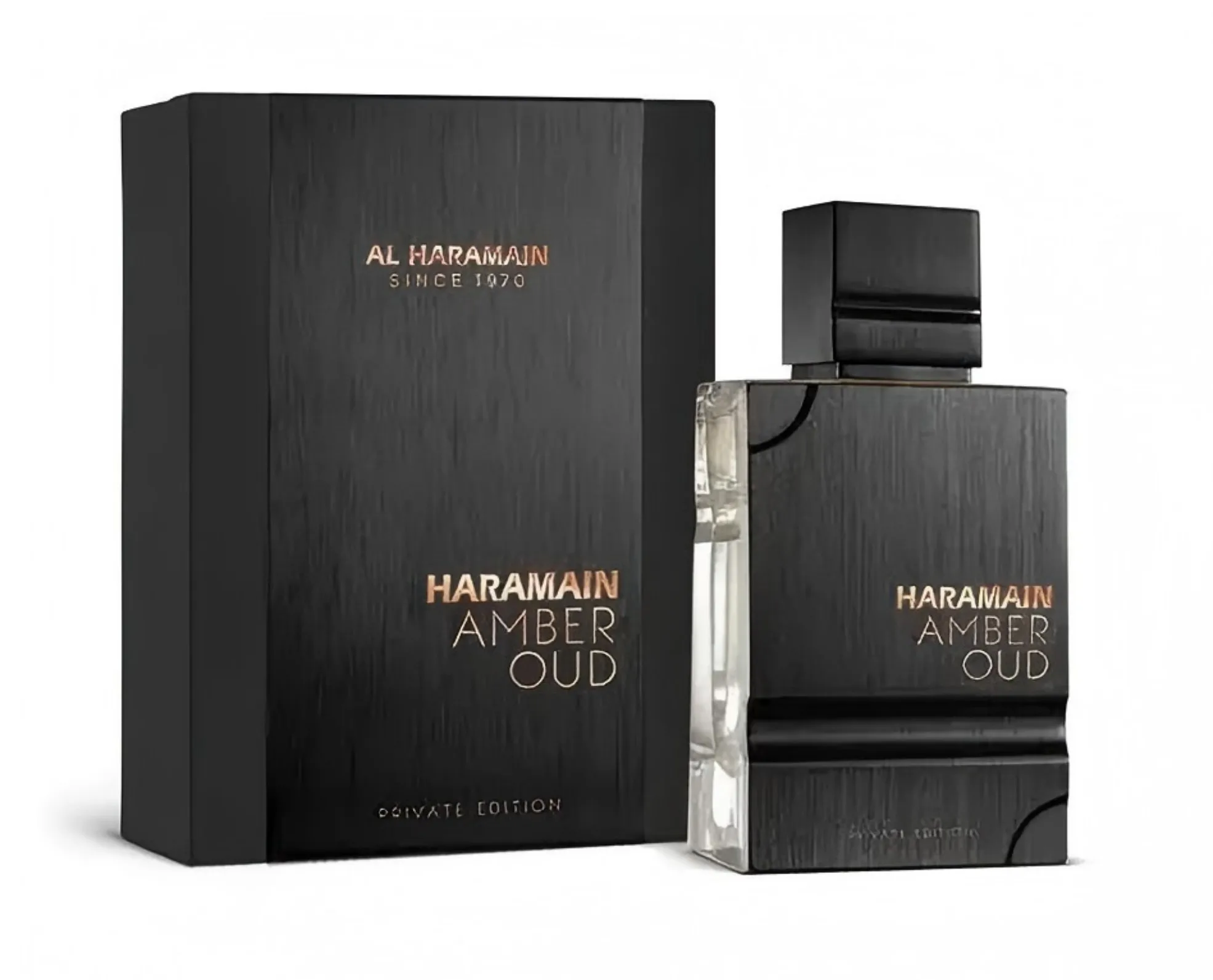 

Al Haramain Amber Oud Private Edition Eau de Parfum: Sleek Black Bottle, Rich Woody Scent for Unisex