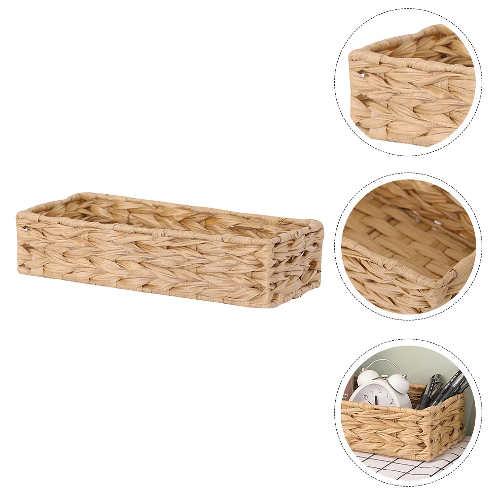 

Woven Storage Basket Large Capacity Home Decorative Bin Lightweight Compact Size Bedroom Living Room Sundries Books Storage