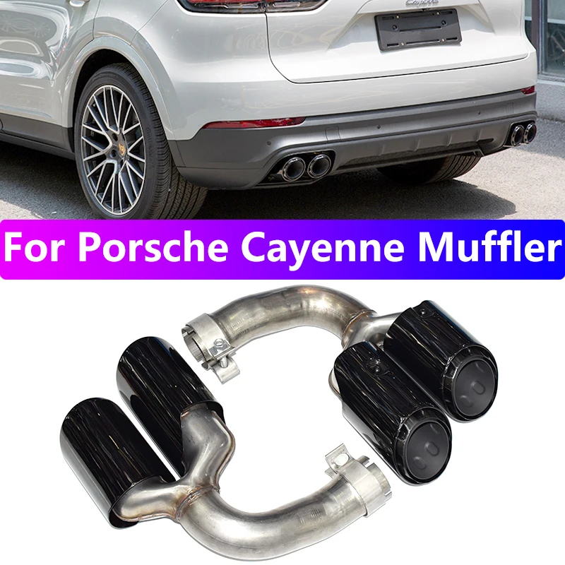 

Для 2018-2025 Porsche Cayenne бензиновая выхлопная труба, обновленная нержавеющая сталь, черный GTS, наконечник глушителя, насадка, выхлопная головка