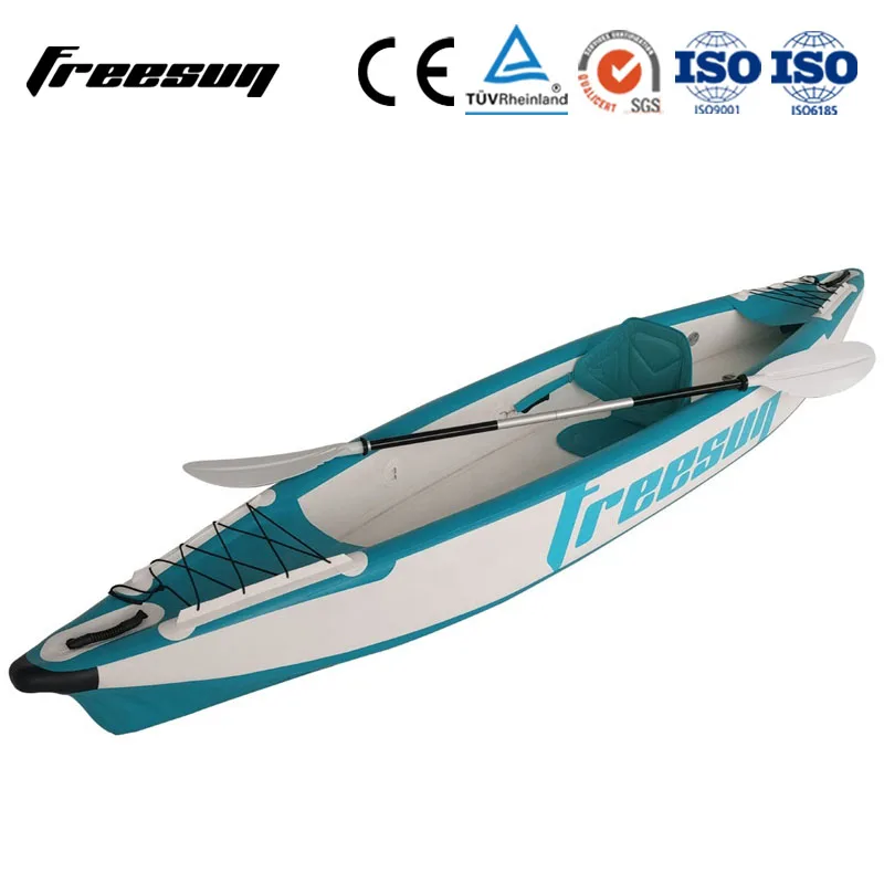 Customized Hot Sale Resistant Drop Stitch Kayak Inflatable Kayak With Paddle Sea Ocean Pvc Whitewater Kayak