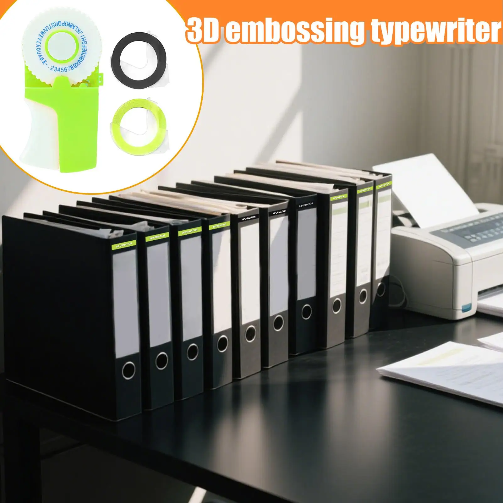 Präge-Etikettendrucker, 3D-Präge-Schreibmaschine, tragbarer Mini-Etikettendrucker für Outdoor-Spielzeug, Scrapbooking, Dokumente, Schreibwaren, Karte