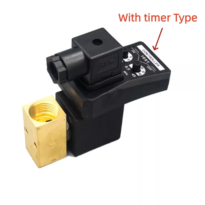 Solenoid Valve G1/2 G3/8 G1/4 Air Compressor Electronic Drainage Valve Gas Storage Tank Timed Drain Device Normally Close 1.6Mpa