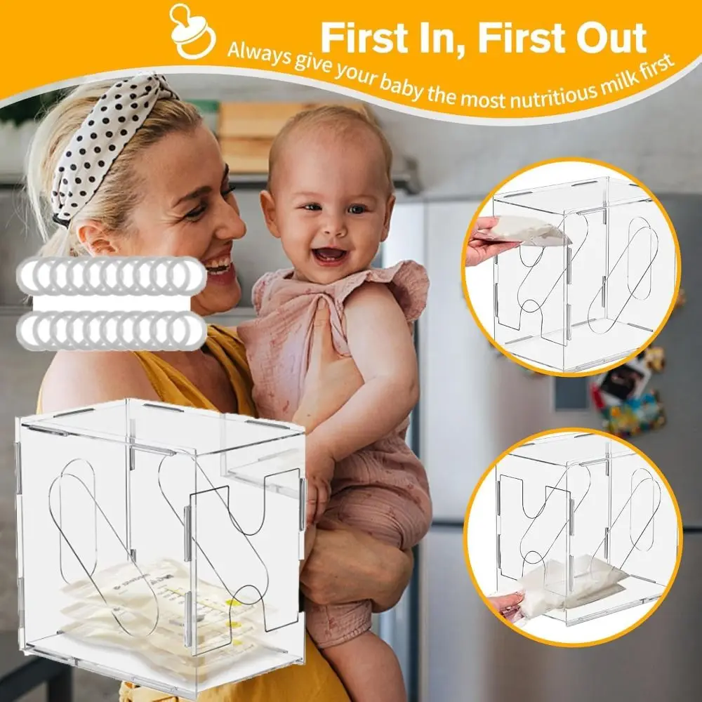 Reusable Breast Milk Storage Tower Durable Easy to Clean Breast Milk Freezer Storage Organizer Acrylic Save Space