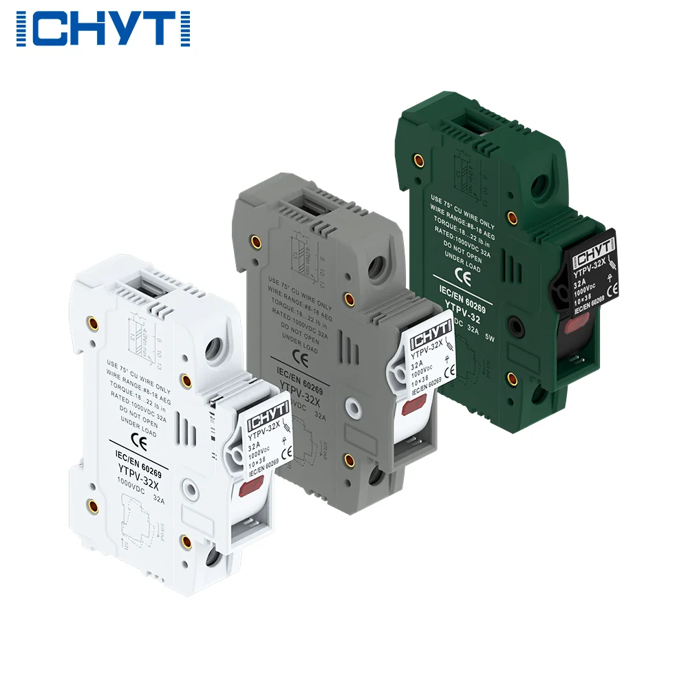 30PCSCHYT YTPV-32 1Sets 1 Pole 10x38mm GPV PV DC Schmelzsicherung 1000V 32A Sicherung Und Sicherungshalter Für Sonnensystem Schutz