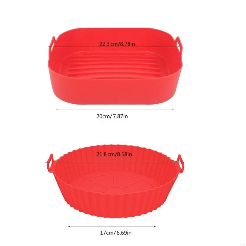 U1JE 3PCS Air Fryers Силиконовые лайнеры круглый квадратный воздушный фритюр