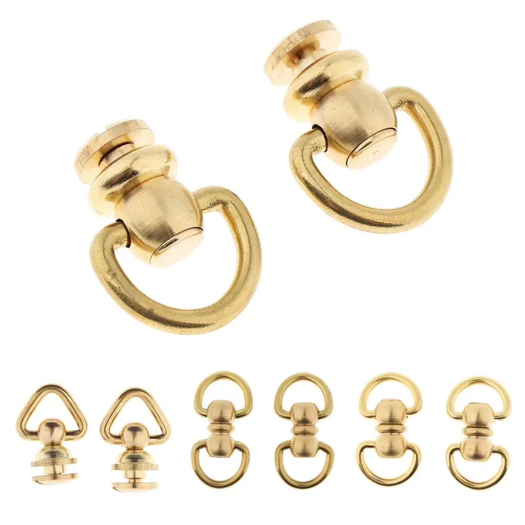 Round Head Ring Studs Spikes Brass Decorative Wooden Studs Luggage Bag Accessories for Handmade Craft
