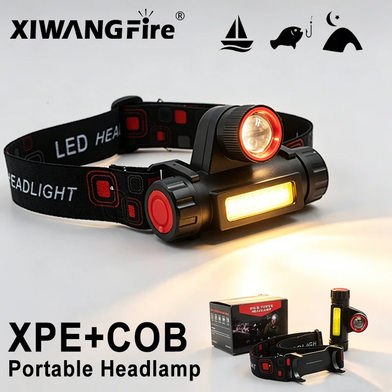Linterna Frontal LED COB de 500LM con Sensor de Movimiento