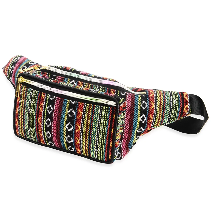 ผู้หญิงชาติพันธุ์ Fanny Pack Retro Vintage Bum กระเป๋าเดินทางเดินป่าเข็มขัดเอวกระเป๋า Fanny Pack สําหรับผู้หญิงสี A