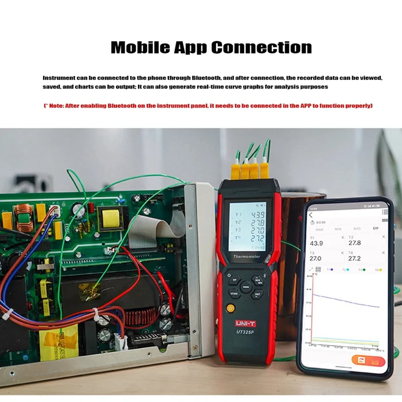 UNI-T UT325F Four-Channel Thermocouple Thermometer Multi-Function Contact Thermometer Digital High-Precision Thermometer Durable