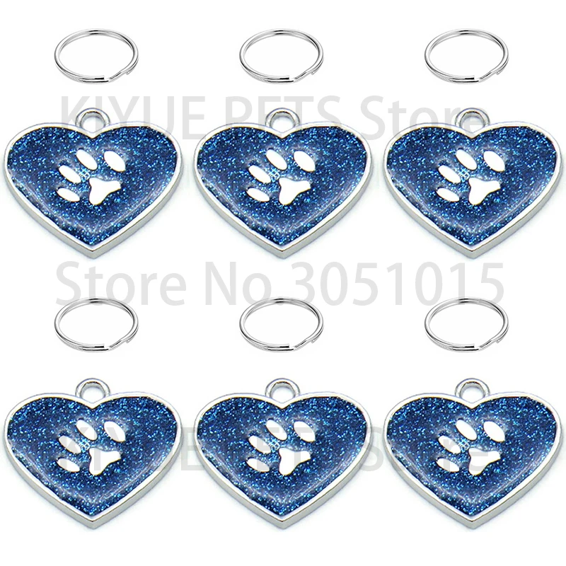 Wholesale 20Pcs Pet Tag Collar Accessories Custom Name Phone Paw Nameplate Personalized Puppy Engraving Necklace DIY Walkoutside