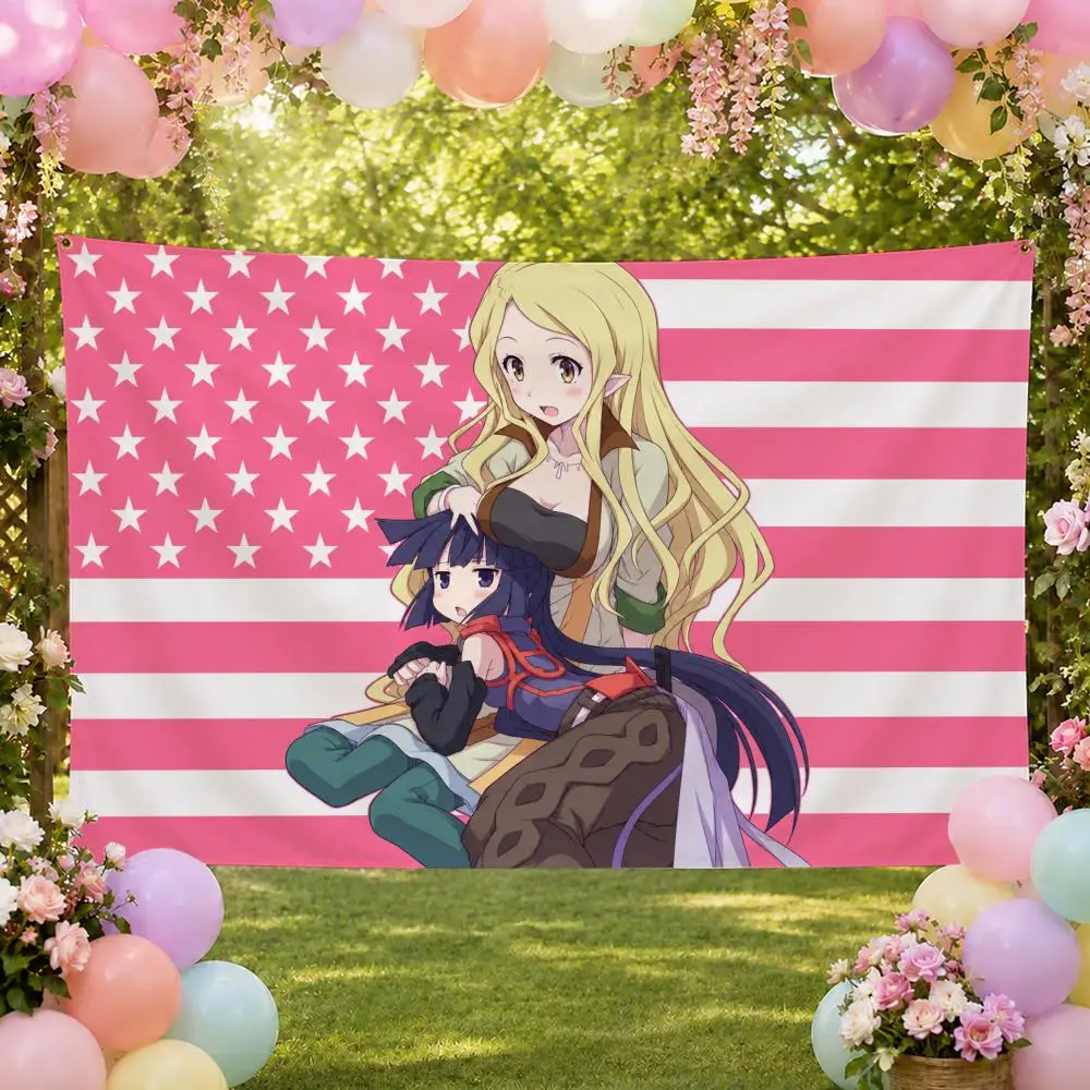 Log Horizon Flags Fan Banner Tapestry Wall Hanging Garage BarDorm Camp Party Outdoor Home Decor Gift