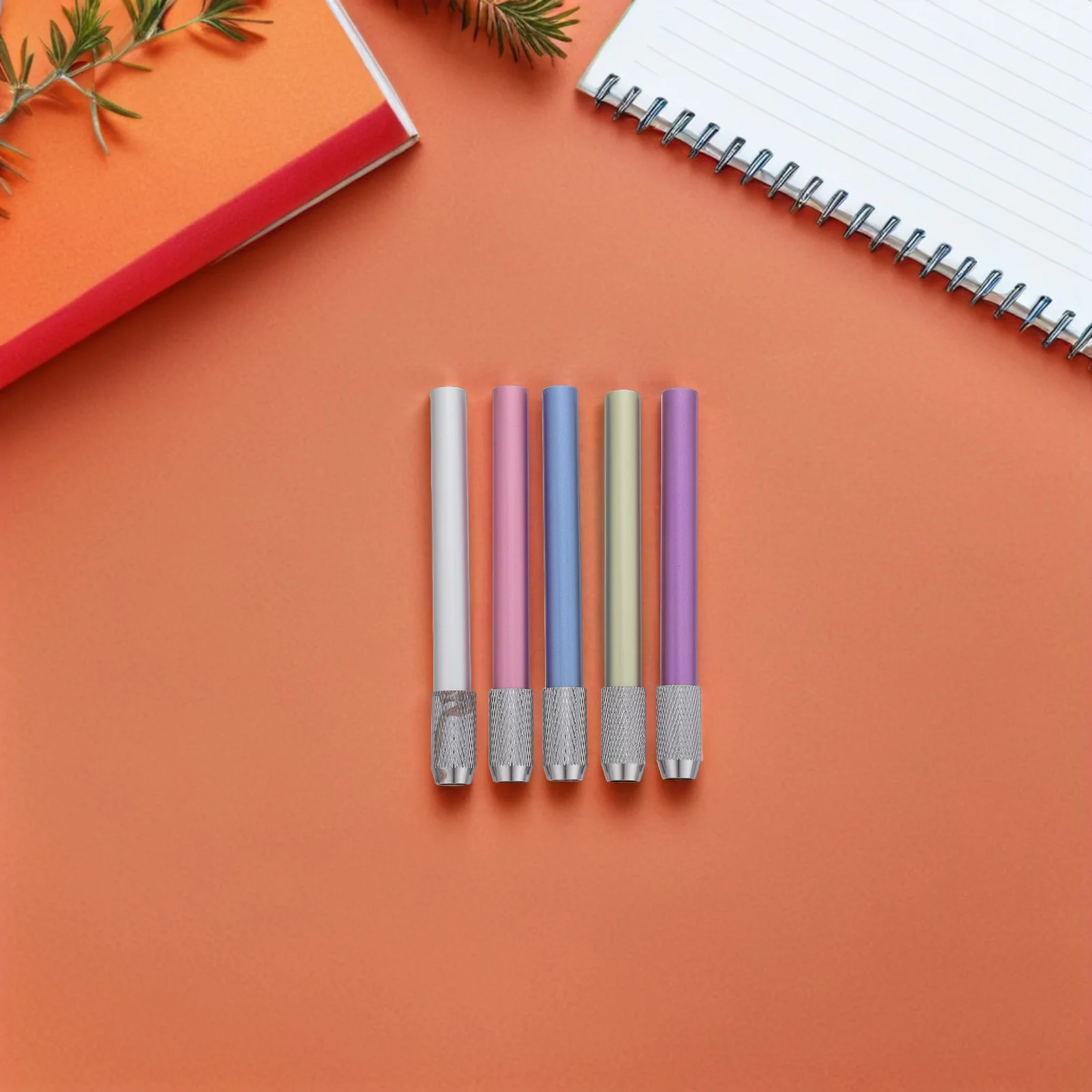 

5Pcs Pencil Extenders Metal Pen Rod Holders Ergonomic Pencil Lengtheners for Artists Colored Pencils Drawing Studio Supplies