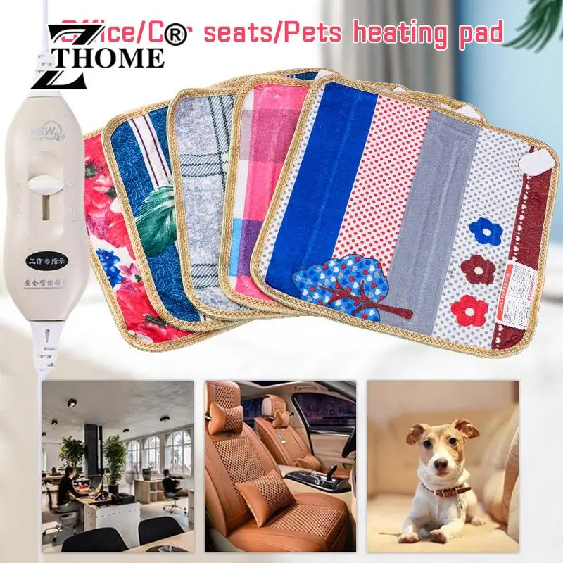 Printed Plush Electric Heating Pad Office/Car Seats/Pets Winter Warmer Heating Mat Bed Blanket Adjustable In Three Gears