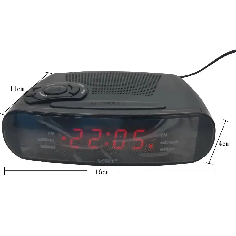 Alarm Clock Radio with AM/FM Digital LED Display with Battery Snooze Backup Function(eu Power)