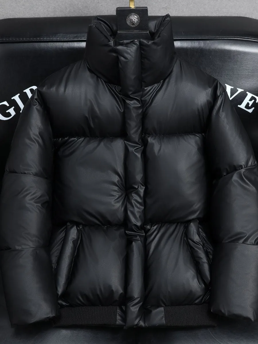 

Мужская зимняя утепленная куртка из хлопка и искусственной кожи, теплая, повседневная, свободного кроя, водонепроницаемая, с длинными рукавами