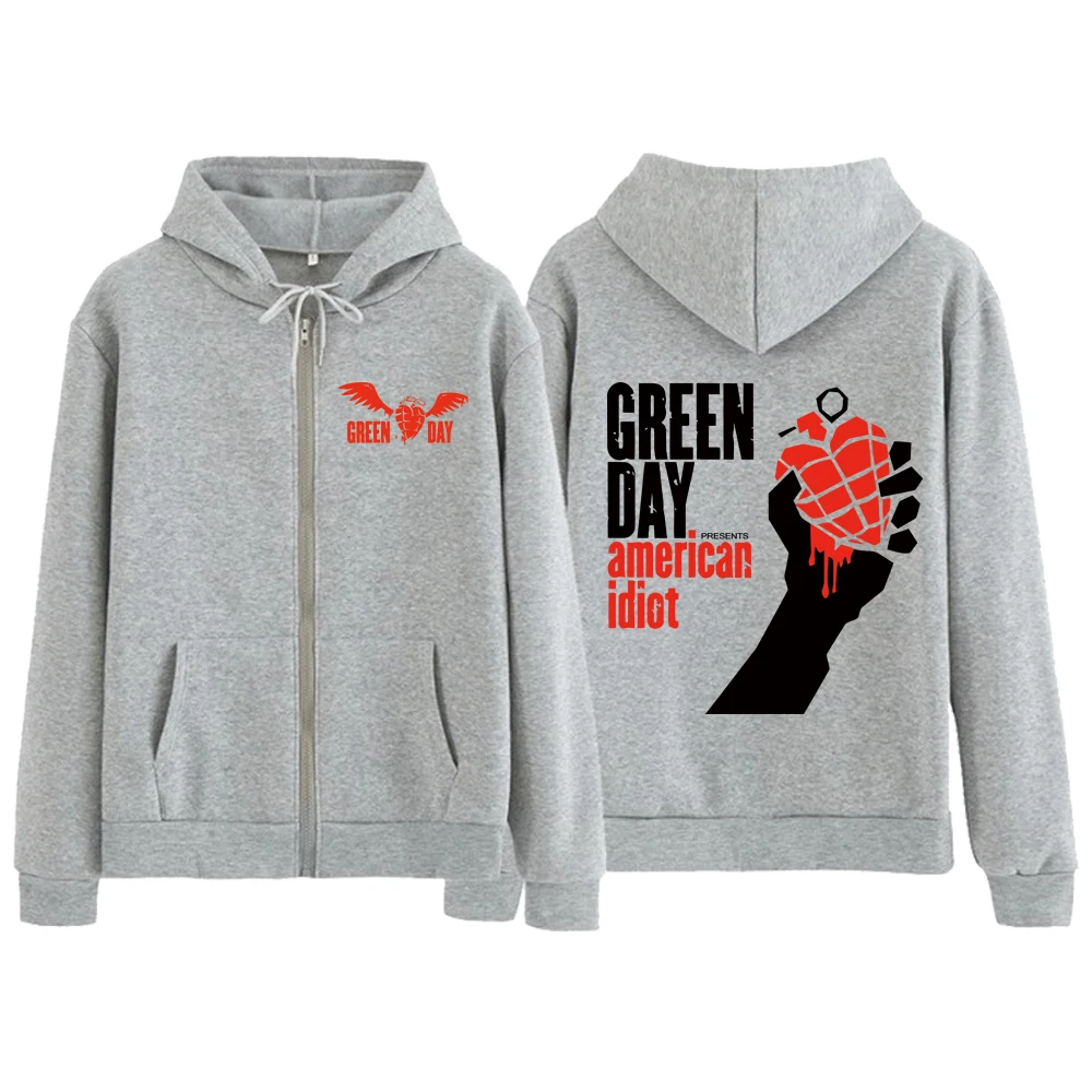 Hot Green Day savors Band 2024 Tour Zipper felpa con cappuccio Harajuku Hip Hop Pullover Tops