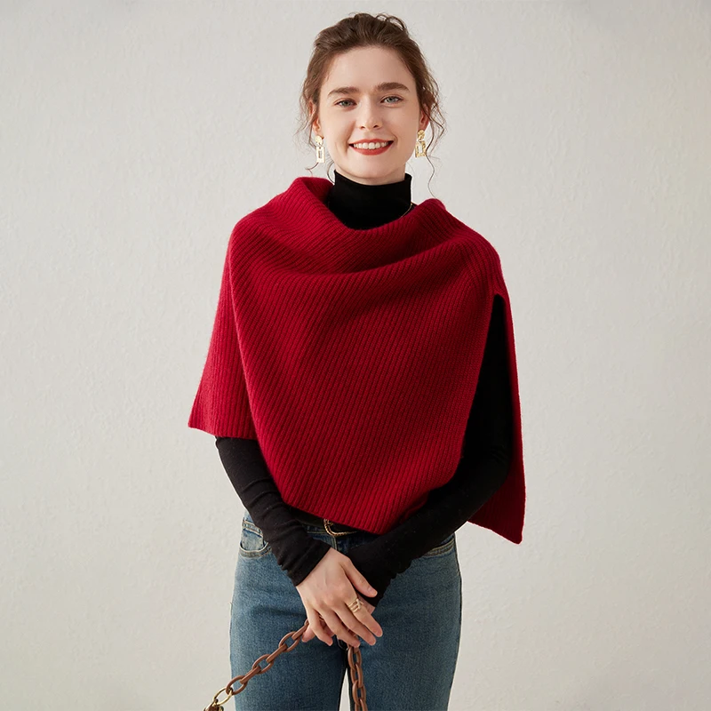 Damen schal einfarbig Erwachsene vielseitige Kaschmir gestrickte Kapsel einfache Mode warme Roll kragen pullover lose Herbst und Winters til