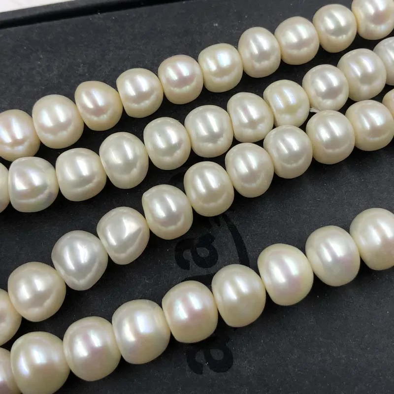 [ELEISPL  3 Strands 11-12mm Bread Shape Fresh Water Loose Pearl Strings  #22010292