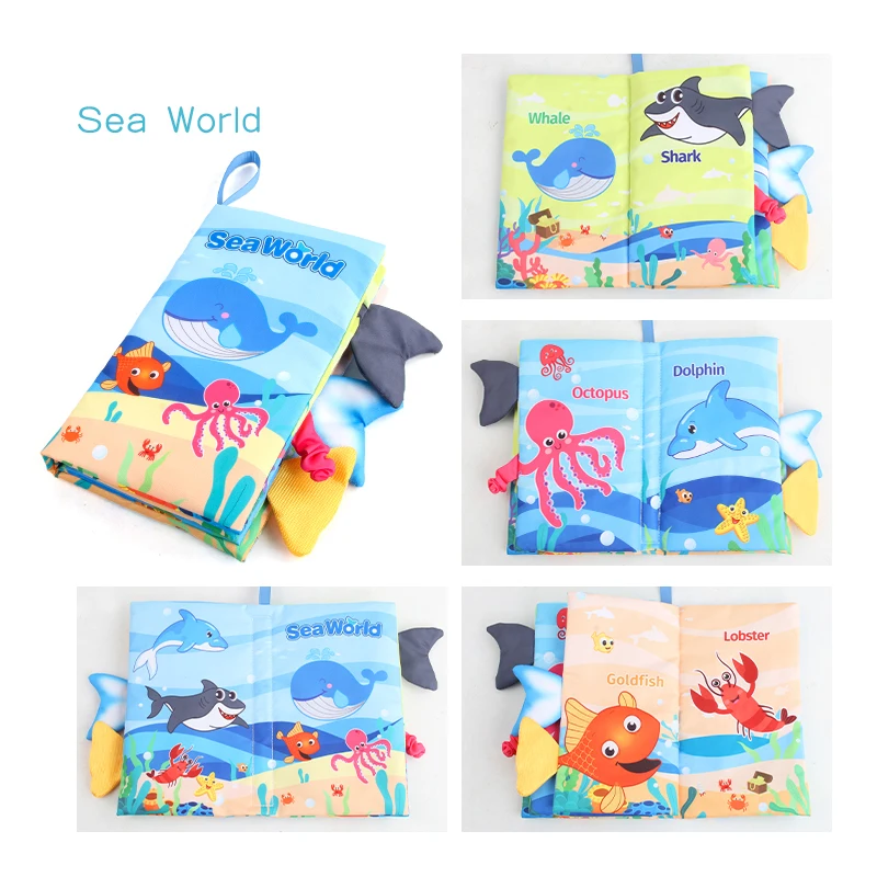 Bebê 8 página cauda pano livro dos desenhos animados animais toque e sentir infantil livros macios desenvolvimento interativo educação precoce brinquedos