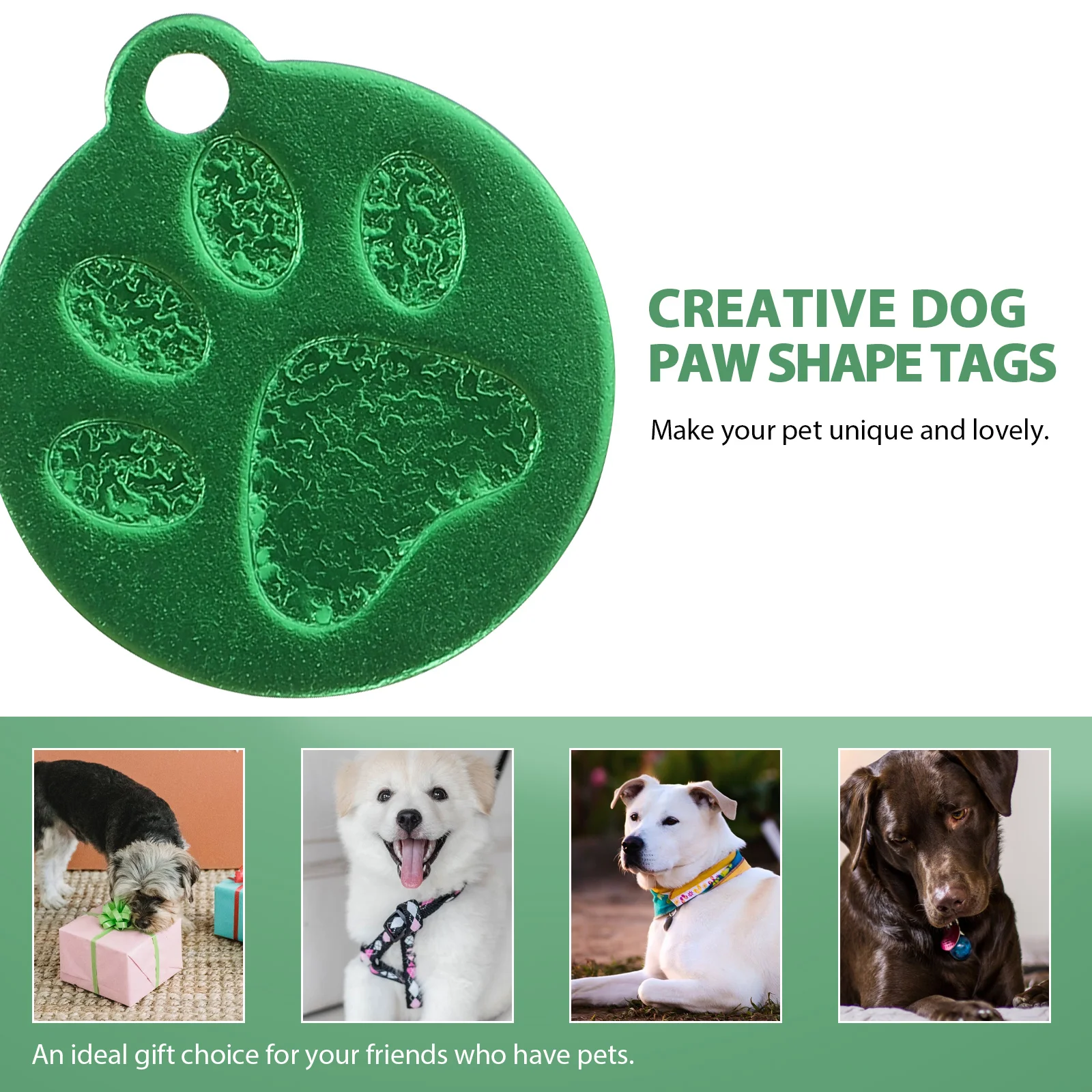 

3Pcs Aluminum Dog Tags Pet Id Tags Paw Shape Personalized Collar Pendant Address Tag Anti-Lost Pet Hanging Label