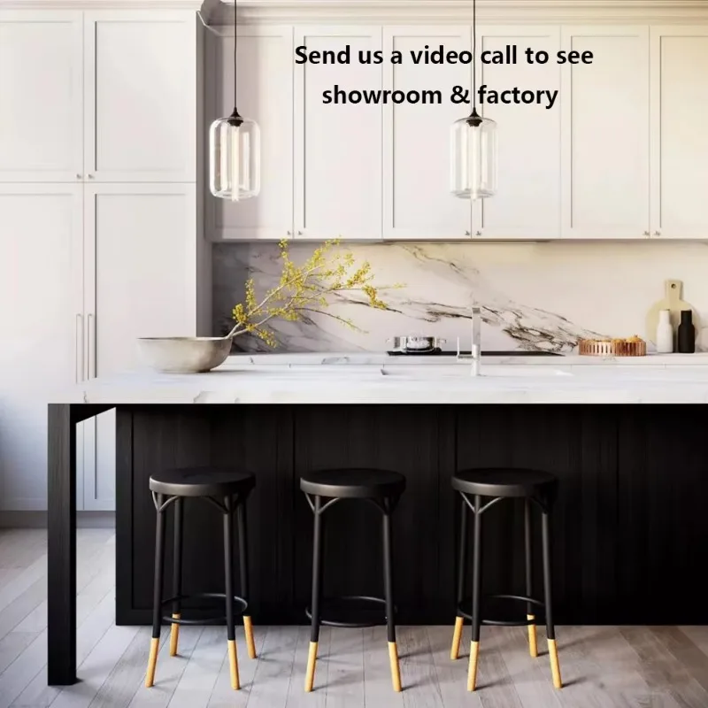 작은 주방 캐비닛 세트 싱크대&수도꼭지 포함 멜라민 주방 캐비닛 공급업체 무광 래커 모던 주방 캐비닛