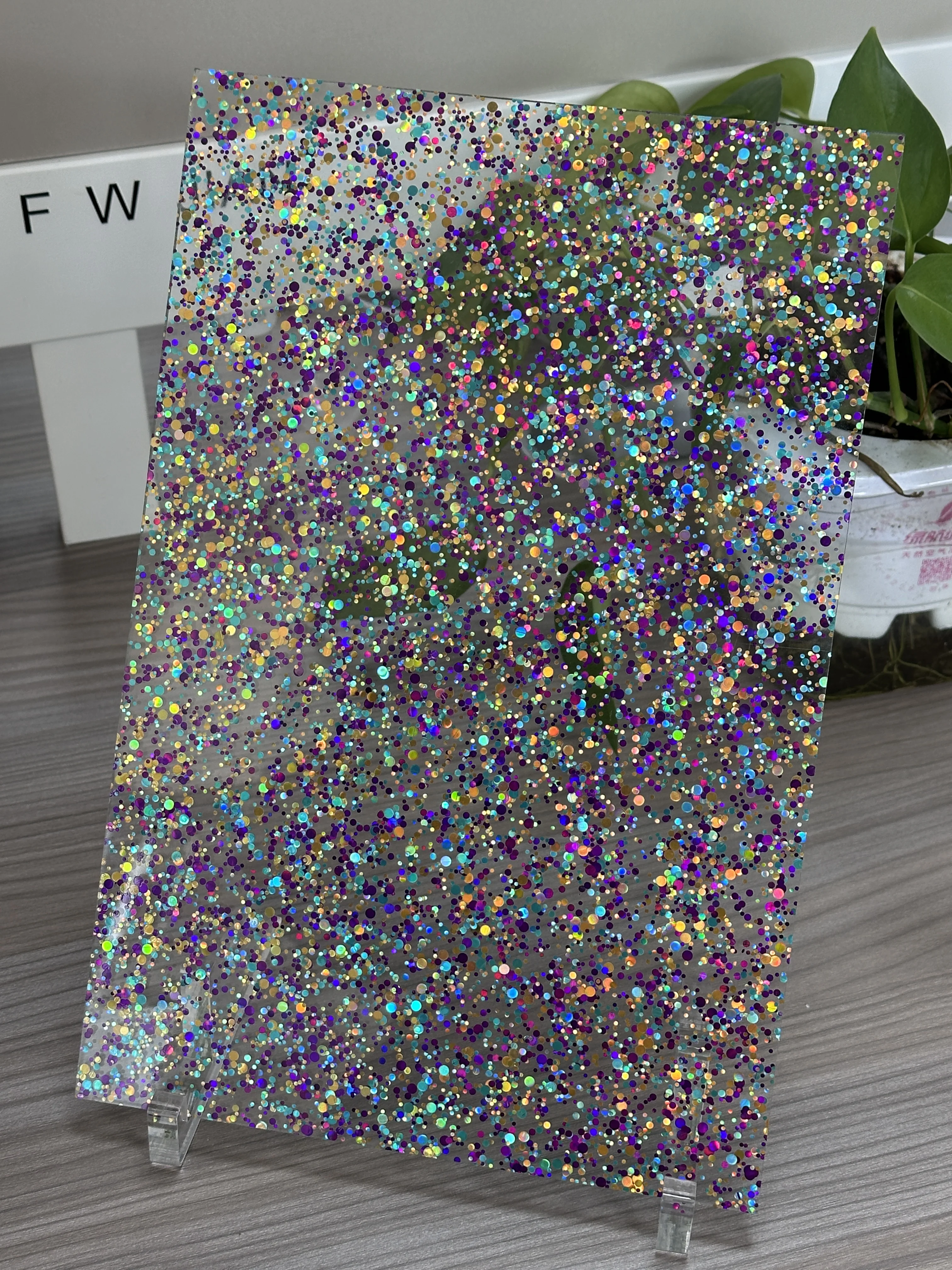 3MM Thick Dot Glitter Acrylic Sheet 12x8 Inches Craft Decoration Material for DIY Projects