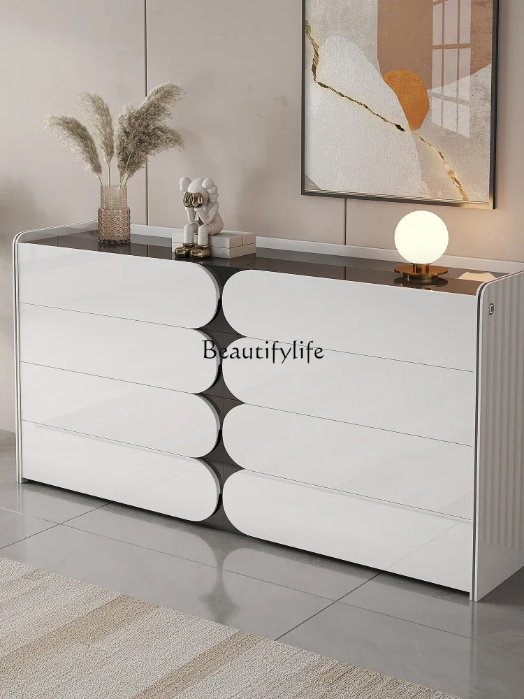 Paint light luxury bedroom eight-bucket cabinet simple modern drawer storage cabinet chest of drawers